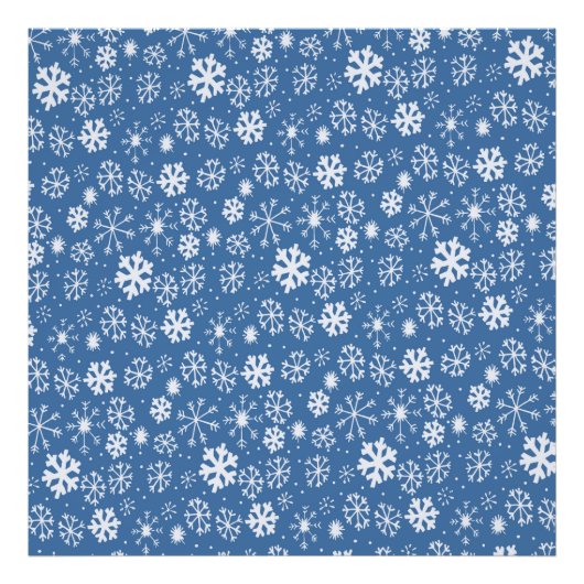 Snowflake Snowstorm met Sky Blue Background Foto Afdruk (Voorkant)