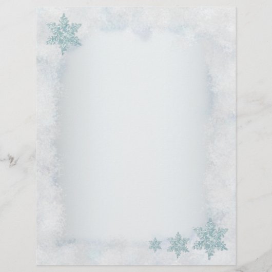 Snowflake snowy sjabloon kerstbriefjes (Voorkant)