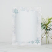 Snowflake snowy sjabloon kerstbriefjes (Staand voorkant)