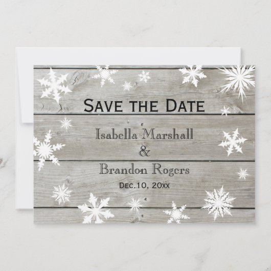 Snowflake sparen de Tijd van de Datum om Champagne Save The Date (Achterkant)