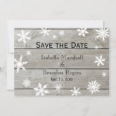 Snowflake sparen de Tijd van de Datum om Champagne Save The Date (Achterkant)