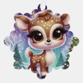 Snowflake Sparkle Baby Reindeer Ornament Kaart (Voorkant)