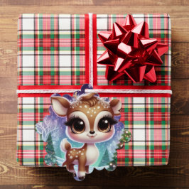 Snowflake Sparkle Baby Reindeer Ornament Kaart