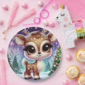 Snowflake Sparkle Baby Reindeer Papieren Bordje (Feest)