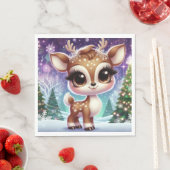 Snowflake Sparkle Baby Reindeer Servet (Insitu)