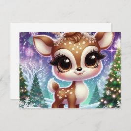 Snowflake Sparkle Baby Reindeer Uitnodiging Briefkaart
