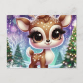 Snowflake Sparkle Baby Reindeer Uitnodiging Briefkaart (Voorkant)