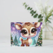 Snowflake Sparkle Baby Reindeer Uitnodiging Briefkaart (Staand voorkant)