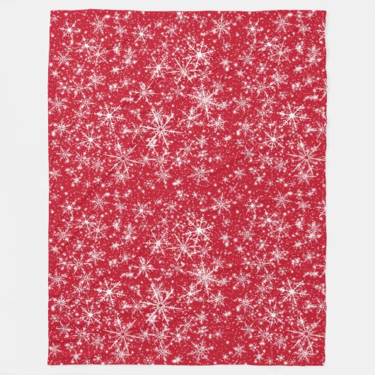 Snowflake Sparkle Naadloos Patroon Fleece Deken (Voorkant)