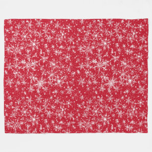 Snowflake Sparkle Naadloos Patroon Fleece Deken