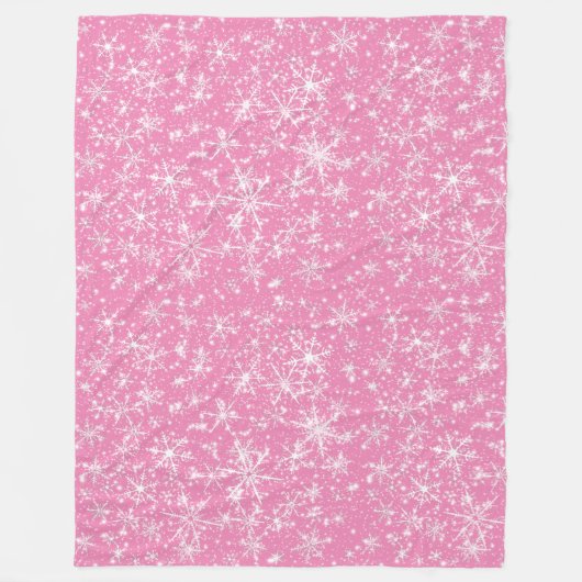 Snowflake Sparkle Naadloos Patroon Fleece Deken (Voorkant)