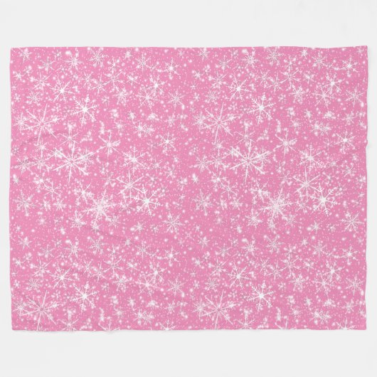 Snowflake Sparkle Naadloos Patroon Fleece Deken (Voorkant (Horizontaal))