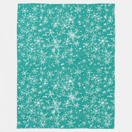Snowflake Sparkle Naadloos Patroon Fleece Deken (Voorkant)
