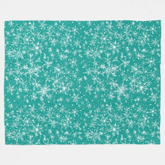 Snowflake Sparkle Naadloos Patroon Fleece Deken (Voorkant (Horizontaal))