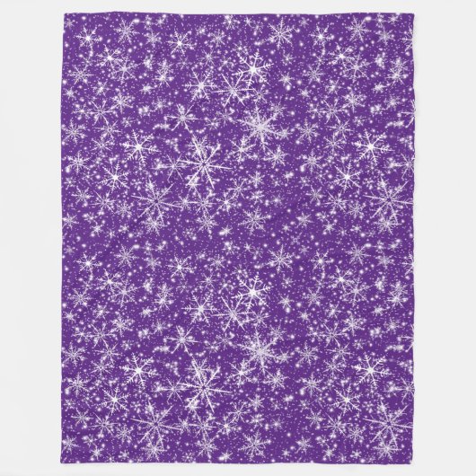 Snowflake Sparkle Naadloos Patroon Fleece Deken (Voorkant)