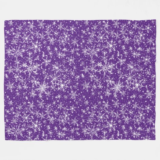 Snowflake Sparkle Naadloos Patroon Fleece Deken (Voorkant (Horizontaal))