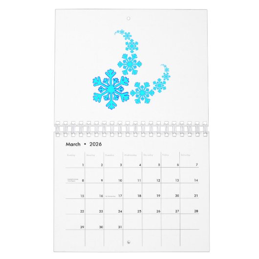 Snowflake Spiral Kalender (Mar 2026)