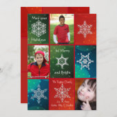 Snowflake Squares Winter Fotokaart Feestdagenkaart (Voorkant / Achterkant)