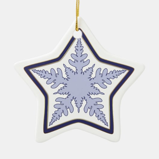 Snowflake Star Christmas Keramisch Ornament (Voorkant)