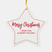 Snowflake Star Christmas Keramisch Ornament (Achterkant)