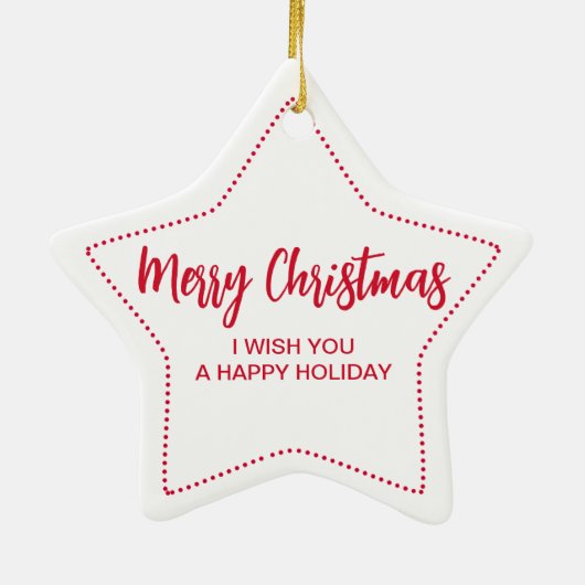 Snowflake Star Christmas Keramisch Ornament (Achterkant)