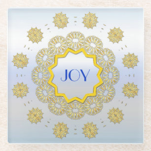 Snowflake Star Holiday Gold Silver Lacy Cirkel Glazen Onderzetter