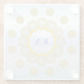 Snowflake Star Holiday Gold Silver Lacy Cirkel Glazen Onderzetter (Achterkant)