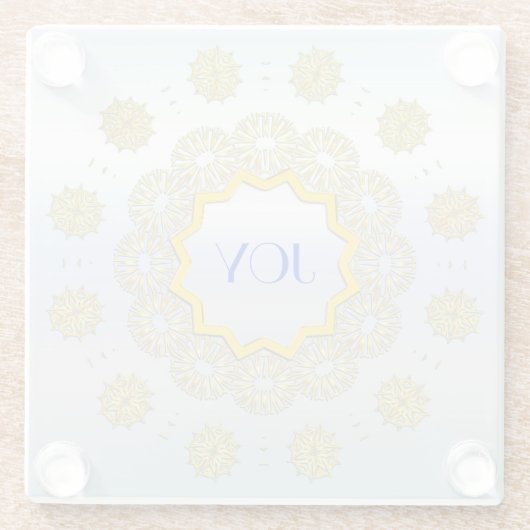 Snowflake Star Holiday Gold Silver Lacy Cirkel Glazen Onderzetter (Achterkant)