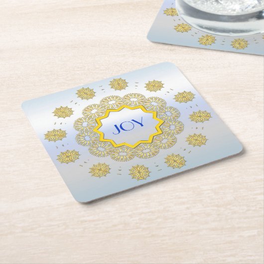 Snowflake Star Holiday Gold Silver Lacy Cirkel Kartonnen Onderzetters (Schuin)