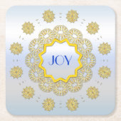 Snowflake Star Holiday Gold Silver Lacy Cirkel Kartonnen Onderzetters (Voorkant)