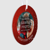 Snowflake Stars Foto Rood Ornament (voorkant)