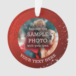 Snowflake Stars Foto Rood Ornament