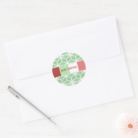 Snowflake Sticker op Mint Green - U kiest Kleur (Envelop)