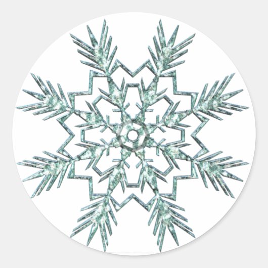 SnowFlake-Sticker Ronde Sticker (Voorkant)