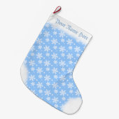 Snowflake Stocking Custom Blue Kerstmis Stockings Grote Kerstsok (Voorkant (Hangend))