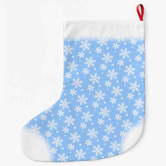 Snowflake Stocking Custom Blue Kerstmis Stockings Grote Kerstsok (Achterkant)