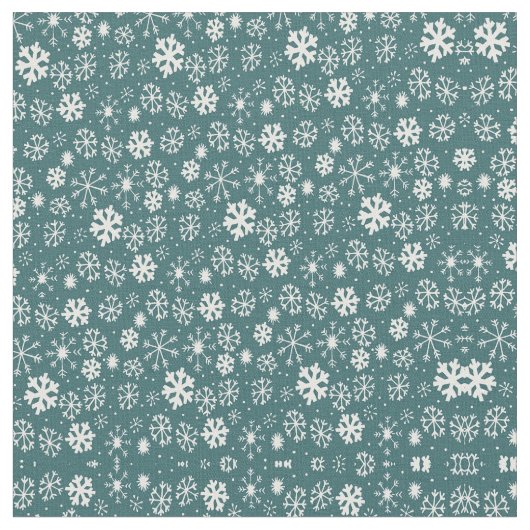 Snowflake storm Aqua Blue Stof (Close Up)