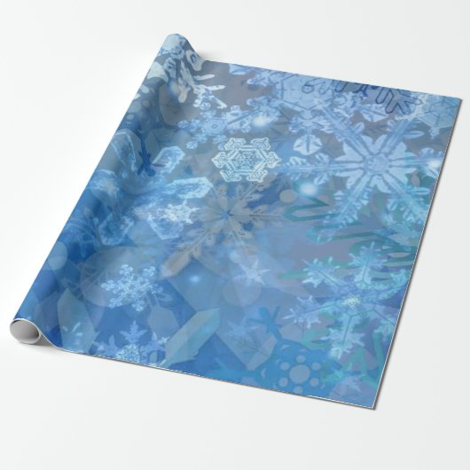 Snowflake Storm digitale kunst Cadeaupapier (Uitgerold)