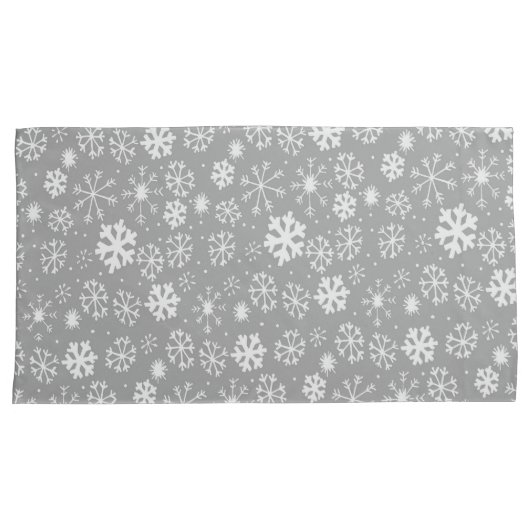 Snowflake storm in zilver grijs kussensloop (Voorkant-Rechts)