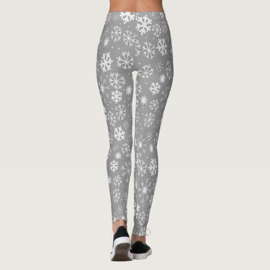 Snowflake storm in zilver grijs leggings (Achterkant)