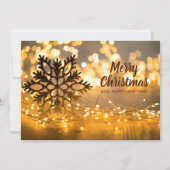 Snowflake Strand van kerstlampjes Feestdagenkaart (Voorkant)