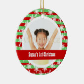 Snowflake strepen fotosjabloon keramisch ornament (Rechts)