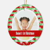 Snowflake strepen fotosjabloon keramisch ornament (Links)