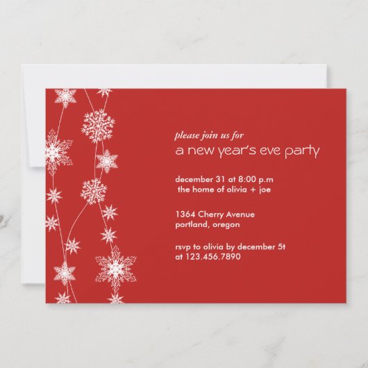 Snowflake Strings - nieuwjaar/feestdag Kaart (Voorkant)