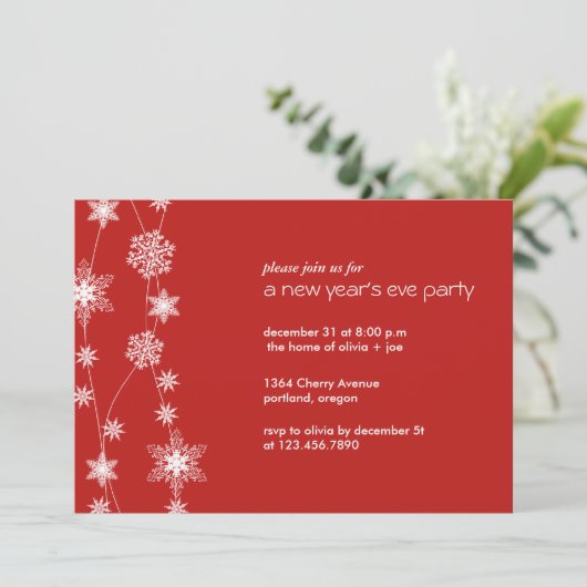 Snowflake Strings - nieuwjaar/feestdag Kaart (Staand voorkant)