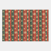 Snowflake Stripe Kerstvakantie inpakpapier (Voorkant)