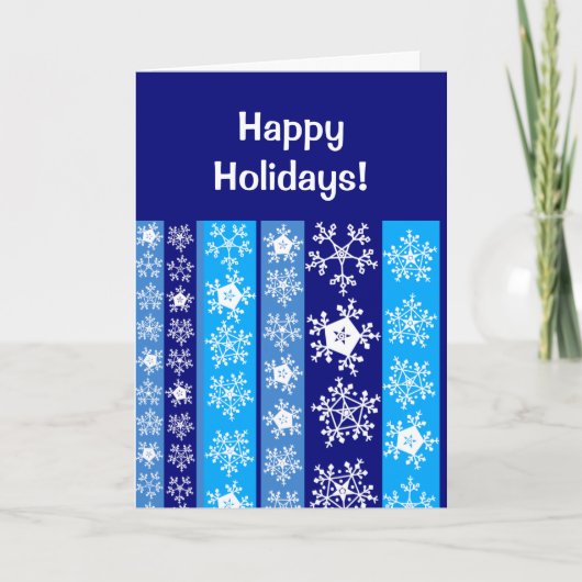 Snowflake Stripes Christmas Card Bedankkaart (Voorkant)