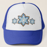 Snowflake Sugar Cookie Winter Hanukkah Kerstmis Trucker Pet<br><div class="desc">Pet bevat een originele markeringsillustratie van blauw sneeuwvloksuikerkoekje. Ideaal voor hanukkah en kerstfeestjes! Zie je niet wat je zoekt? Hulp nodig bij aanpassingen? Klik "contact deze ontwerper"om iets te hebben enkel voor u wordt gecreeerd!</div>