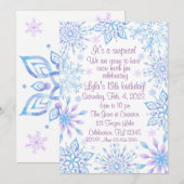 Snowflake Surprise Snow Veel Fun Birthday Kaart (Voorkant / Achterkant)