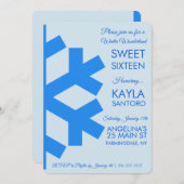 Snowflake Sweet 16 Uitnodiging (Voorkant / Achterkant)
